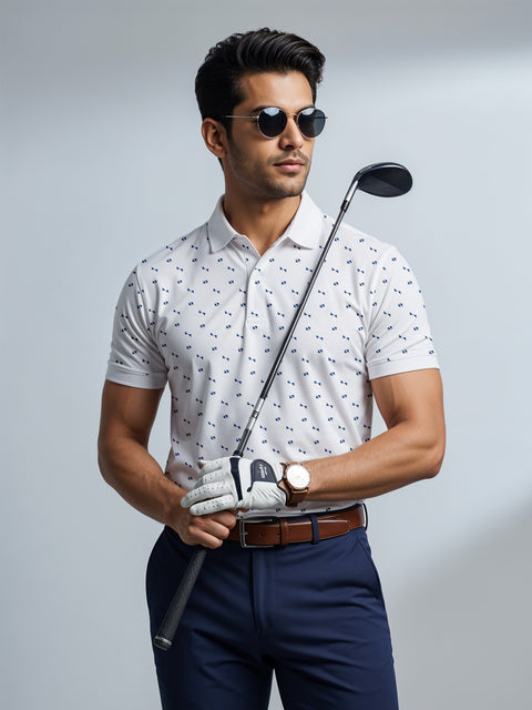 Adro Polo T-Shirt for Men – 100% Cotton Soft Fabric | Regular Fit Polo Tshirt | All over Printed Cotton Polo T Shirt for Men