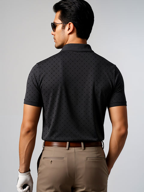 Adro Polo T-Shirt for Men – 100% Cotton Soft Fabric | Regular Fit Polo Tshirt | All over Printed Cotton Polo T Shirt for Men