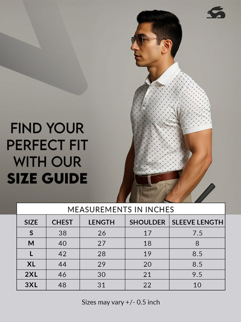 Adro Polo T-Shirt for Men – 100% Cotton Soft Fabric | Regular Fit Polo Tshirt | All over Printed Cotton Polo T Shirt for Men