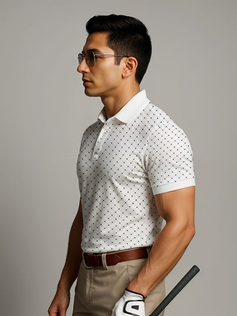 Adro Polo T-Shirt for Men – 100% Cotton Soft Fabric | Regular Fit Polo Tshirt | All over Printed Cotton Polo T Shirt for Men