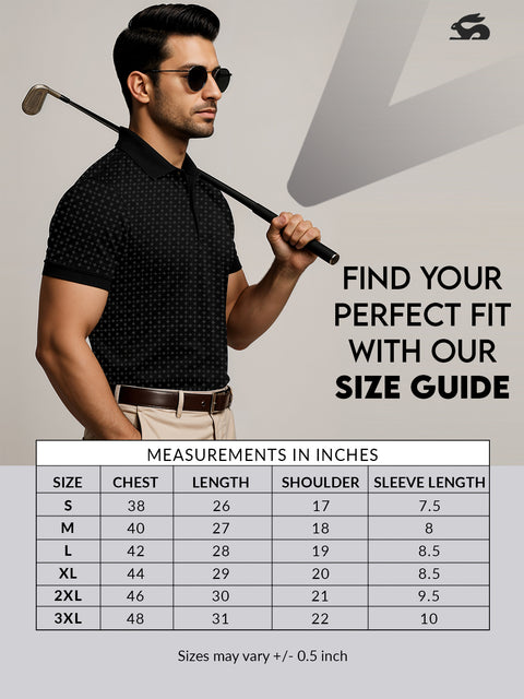 Adro Polo T-Shirt for Men – 100% Cotton Soft Fabric | Regular Fit Polo Tshirt | All over Printed Cotton Polo T Shirt for Men