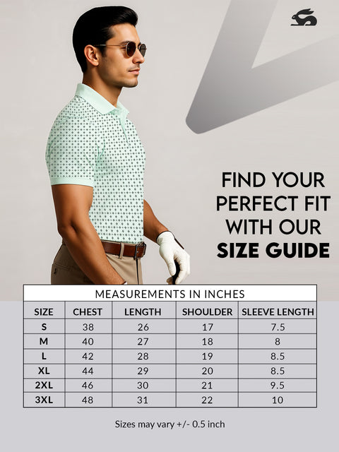 Adro Polo T-Shirt for Men – 100% Cotton Soft Fabric | Regular Fit Polo Tshirt | All over Printed Cotton Polo T Shirt for Men
