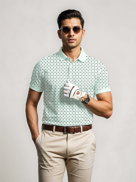 Adro Polo T-Shirt for Men – 100% Cotton Soft Fabric | Regular Fit Polo Tshirt | All over Printed Cotton Polo T Shirt for Men