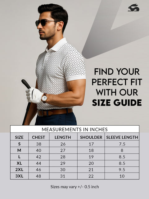 Adro Polo T-Shirt for Men – 100% Cotton Soft Fabric | Regular Fit Polo Tshirt | All over Printed Cotton Polo T Shirt for Men