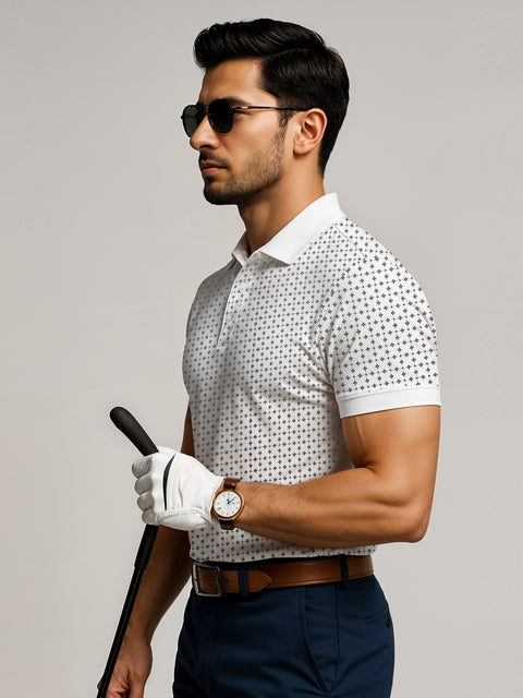 Adro Polo T-Shirt for Men – 100% Cotton Soft Fabric | Regular Fit Polo Tshirt | All over Printed Cotton Polo T Shirt for Men