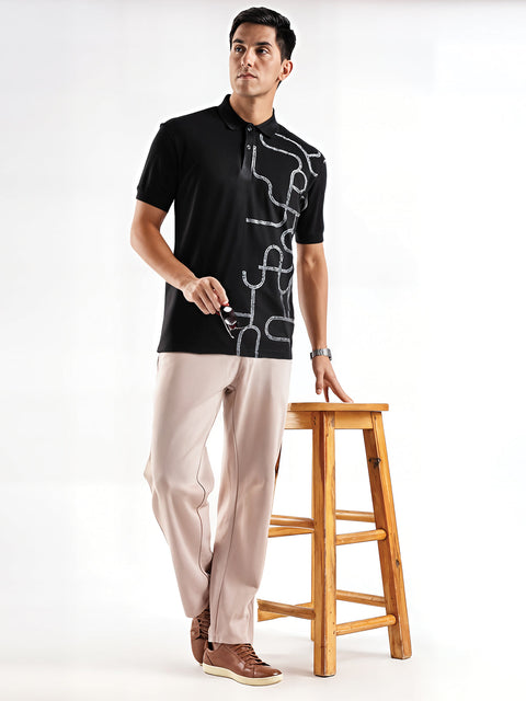 Adro Polo T-Shirt for Men – 100% Cotton Soft Fabric | Regular Fit Polo Tshirt | All over Printed Cotton Polo T Shirt for Men