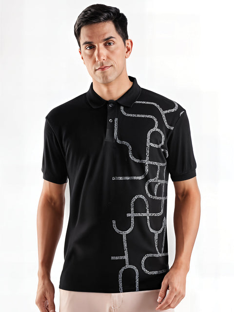 Adro Polo T-Shirt for Men – 100% Cotton Soft Fabric | Regular Fit Polo Tshirt | All over Printed Cotton Polo T Shirt for Men