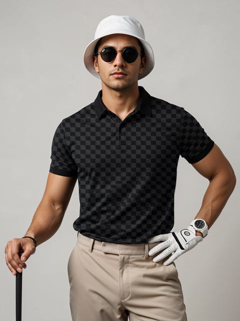 Adro Polo T-Shirt for Men – 100% Cotton Soft Fabric | Regular Fit Polo Tshirt | All over Printed Cotton Polo T Shirt for Men