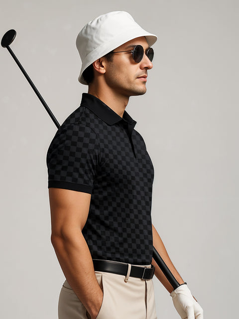 Adro Polo T-Shirt for Men – 100% Cotton Soft Fabric | Regular Fit Polo Tshirt | All over Printed Cotton Polo T Shirt for Men