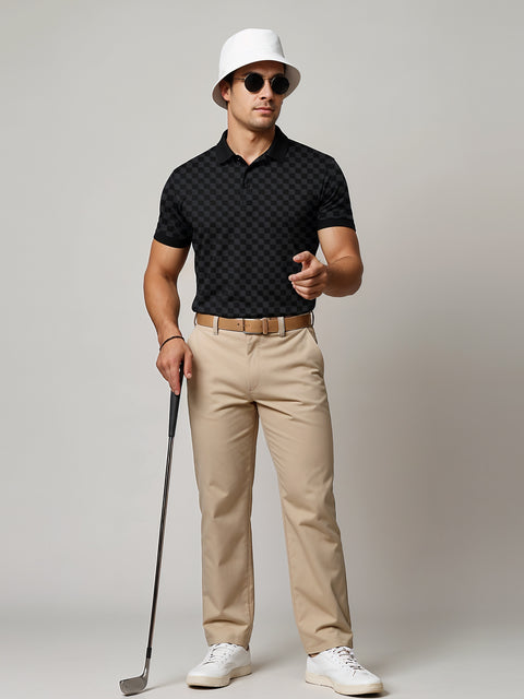 Adro Polo T-Shirt for Men – 100% Cotton Soft Fabric | Regular Fit Polo Tshirt | All over Printed Cotton Polo T Shirt for Men