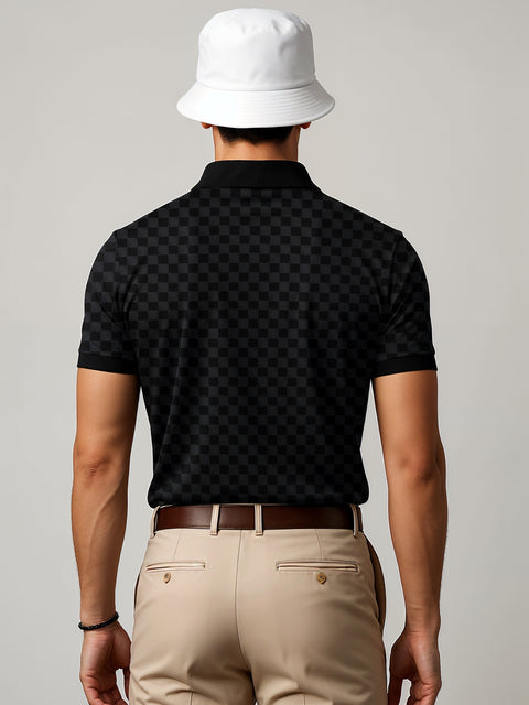 Adro Polo T-Shirt for Men – 100% Cotton Soft Fabric | Regular Fit Polo Tshirt | All over Printed Cotton Polo T Shirt for Men