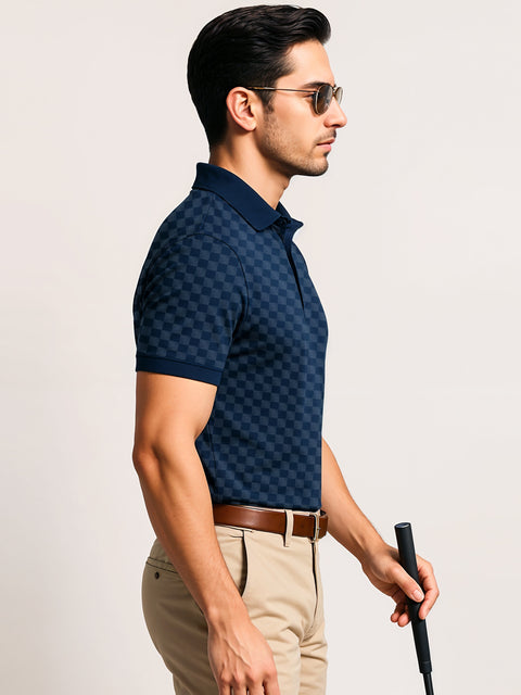 Adro Polo T-Shirt for Men – 100% Cotton Soft Fabric | Regular Fit Polo Tshirt | All over Printed Cotton Polo T Shirt for Men