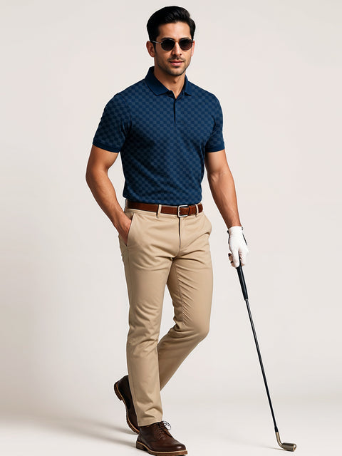 Adro Polo T-Shirt for Men – 100% Cotton Soft Fabric | Regular Fit Polo Tshirt | All over Printed Cotton Polo T Shirt for Men