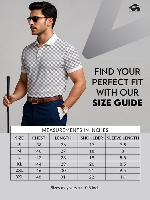 Adro Polo T-Shirt for Men – 100% Cotton Soft Fabric | Regular Fit Polo Tshirt | All over Printed Cotton Polo T Shirt for Men