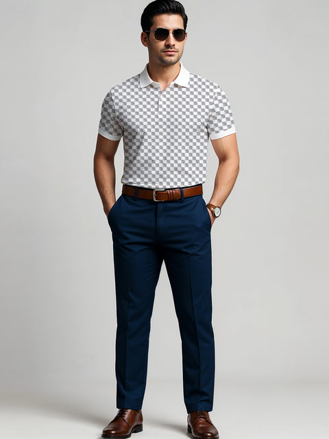 Adro Polo T-Shirt for Men – 100% Cotton Soft Fabric | Regular Fit Polo Tshirt | All over Printed Cotton Polo T Shirt for Men