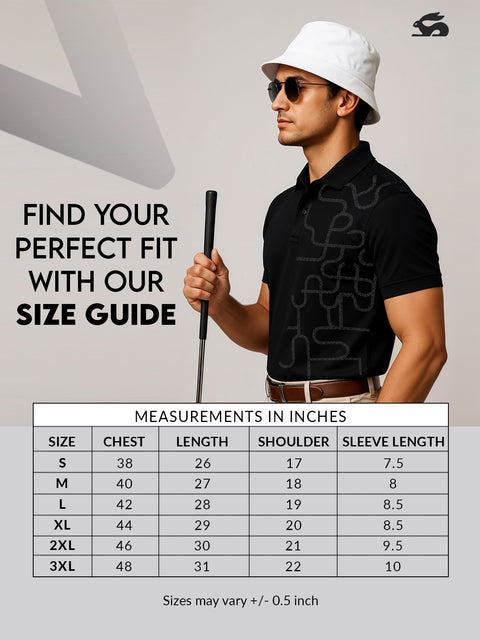 Adro Polo T-Shirt for Men – 100% Cotton Soft Fabric | Regular Fit Polo Tshirt | All over Printed Cotton Polo T Shirt for Men