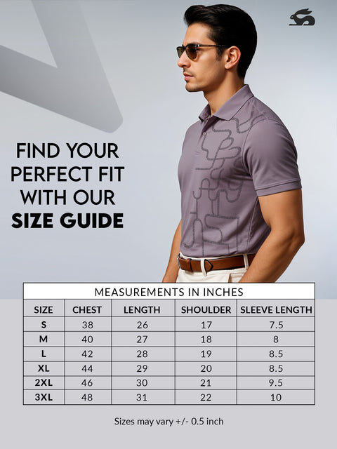 Adro Polo T-Shirt for Men – 100% Cotton Soft Fabric | Regular Fit Polo Tshirt | All over Printed Cotton Polo T Shirt for Men