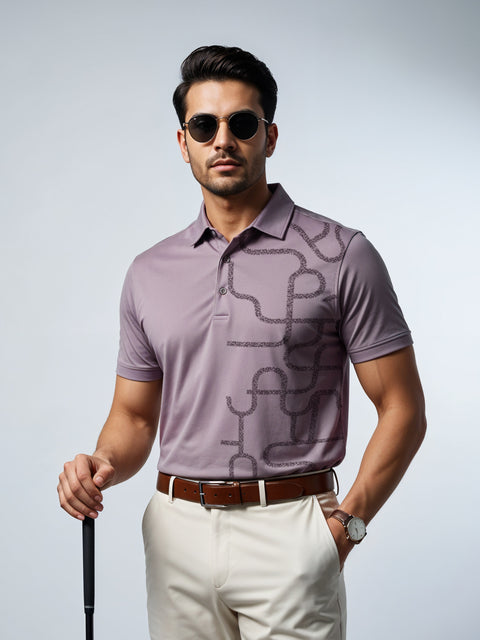 Adro Polo T-Shirt for Men – 100% Cotton Soft Fabric | Regular Fit Polo Tshirt | All over Printed Cotton Polo T Shirt for Men