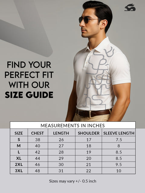 Adro Polo T-Shirt for Men – 100% Cotton Soft Fabric | Regular Fit Polo Tshirt | All over Printed Cotton Polo T Shirt for Men