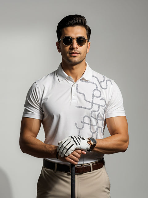 Adro Polo T-Shirt for Men – 100% Cotton Soft Fabric | Regular Fit Polo Tshirt | All over Printed Cotton Polo T Shirt for Men