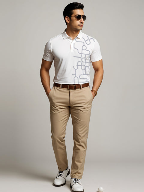 Adro Polo T-Shirt for Men – 100% Cotton Soft Fabric | Regular Fit Polo Tshirt | All over Printed Cotton Polo T Shirt for Men