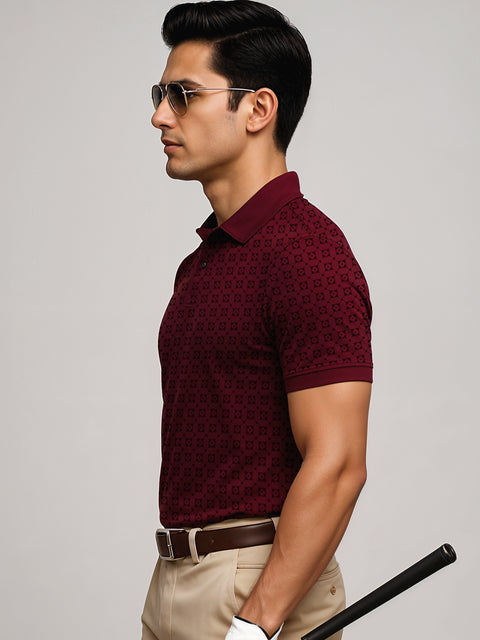 Adro Polo T-Shirt for Men – 100% Cotton Soft Fabric | Regular Fit Polo Tshirt | All over Printed Cotton Polo T Shirt for Men