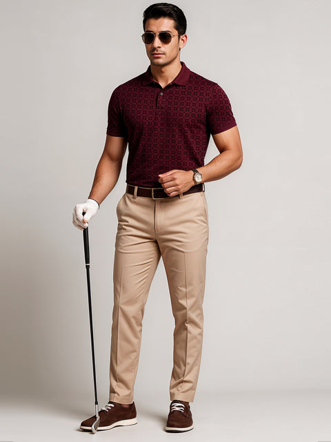 Adro Polo T-Shirt for Men – 100% Cotton Soft Fabric | Regular Fit Polo Tshirt | All over Printed Cotton Polo T Shirt for Men