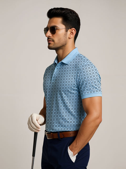 Adro Polo T-Shirt for Men – 100% Cotton Soft Fabric | Regular Fit Polo Tshirt | All over Printed Cotton Polo T Shirt for Men