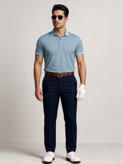 Adro Polo T-Shirt for Men – 100% Cotton Soft Fabric | Regular Fit Polo Tshirt | All over Printed Cotton Polo T Shirt for Men