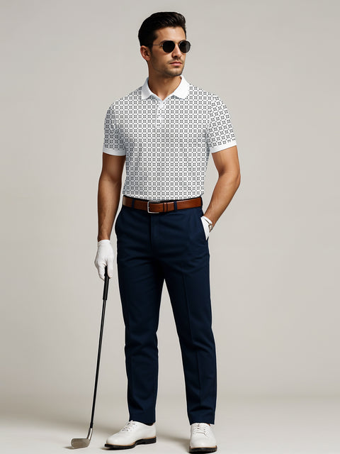 Adro Polo T-Shirt for Men – 100% Cotton Soft Fabric | Regular Fit Polo Tshirt | All over Printed Cotton Polo T Shirt for Men