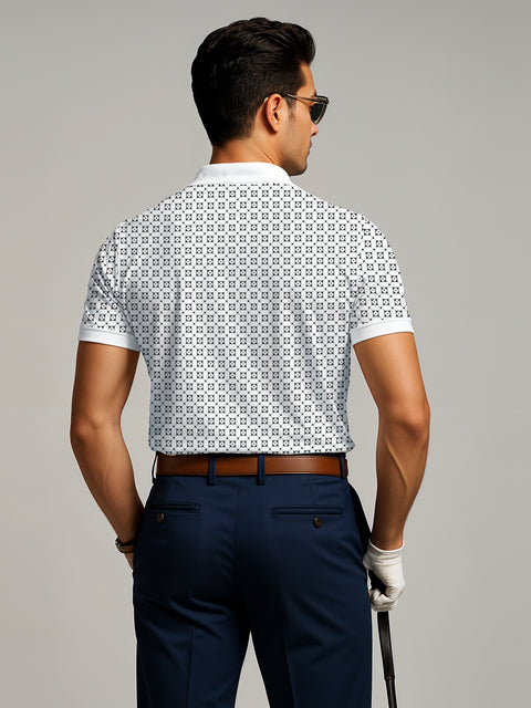 Adro Polo T-Shirt for Men – 100% Cotton Soft Fabric | Regular Fit Polo Tshirt | All over Printed Cotton Polo T Shirt for Men