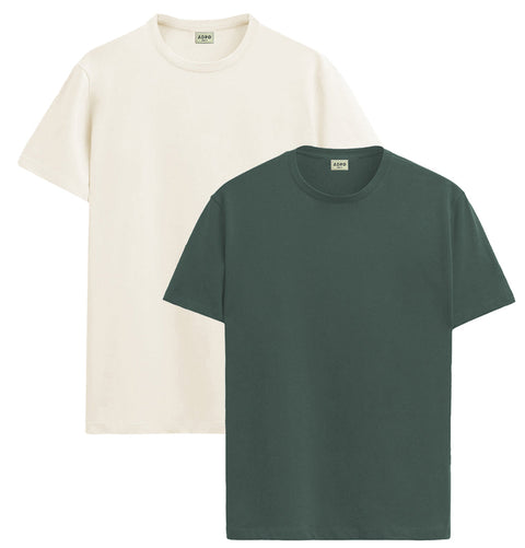 ADRO Mens T Shirts | Solid Tshirts for Men | Pure Cotton Lycra Fabric | 4 Way Stretch Smart tech Tshirt | Pack of 2 Round Neck T-Shirt for Summer