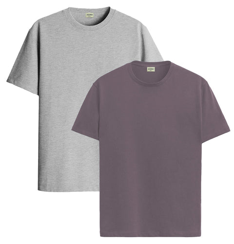 ADRO Mens T Shirts | Solid Tshirts for Men | Pure Cotton Lycra Fabric | 4 Way Stretch Smart tech Tshirt | Pack of 2 Round Neck T-Shirt for Summer