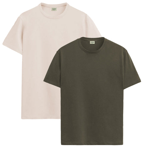 ADRO Mens T Shirts | Solid Tshirts for Men | Pure Cotton Lycra Fabric | 4 Way Stretch Smart tech Tshirt | Pack of 2 Round Neck T-Shirt for Summer