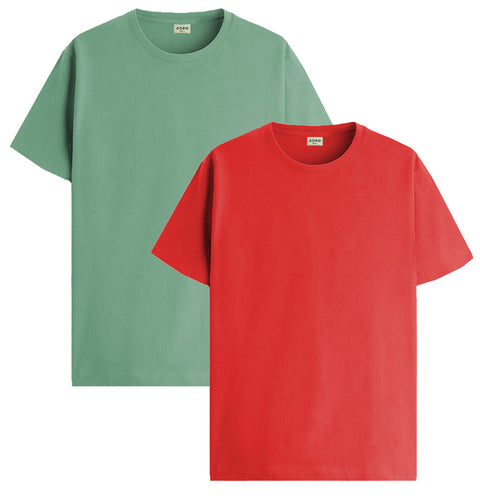 ADRO Mens T Shirts | Solid Tshirts for Men | Pure Cotton Lycra Fabric | 4 Way Stretch Smart tech Tshirt | Pack of 2 Round Neck T-Shirt for Summer