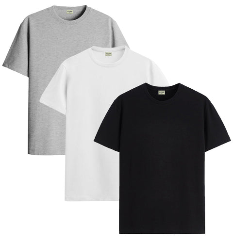 ADRO Mens T Shirts | Solid Tshirts for Men | Pure Cotton Lycra Fabric | 4 Way Stretch Smart tech Tshirt | Pack of 2 Round Neck T-Shirt for Summer