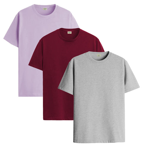 ADRO Mens T Shirts | Solid Tshirts for Men | Pure Cotton Lycra Fabric | 4 Way Stretch Smart tech Tshirt | Pack of 2 Round Neck T-Shirt for Summer