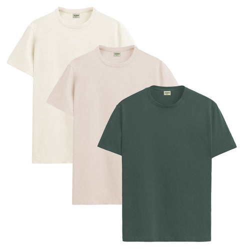 ADRO Mens T Shirts | Solid Tshirts for Men | Pure Cotton Lycra Fabric | 4 Way Stretch Smart tech Tshirt | Pack of 2 Round Neck T-Shirt for Summer