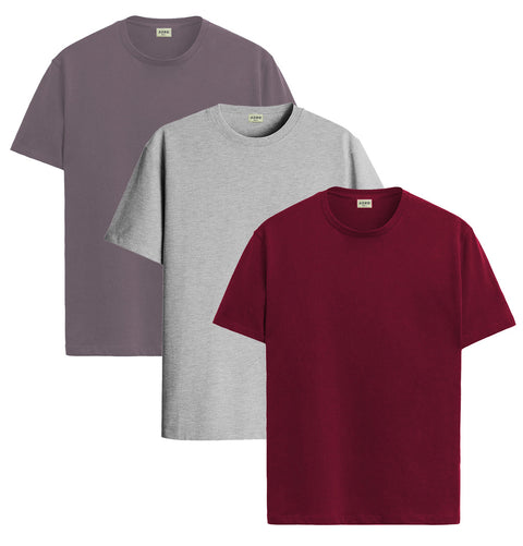 ADRO Mens T Shirts | Solid Tshirts for Men | Pure Cotton Lycra Fabric | 4 Way Stretch Smart tech Tshirt | Pack of 2 Round Neck T-Shirt for Summer