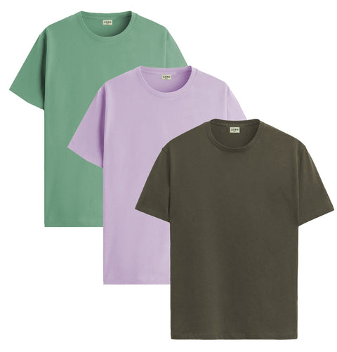 ADRO Mens T Shirts | Solid Tshirts for Men | Pure Cotton Lycra Fabric | 4 Way Stretch Smart tech Tshirt | Pack of 2 Round Neck T-Shirt for Summer