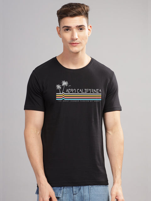 Adro Mens Printed T Shirt | The Super Soft Tshirt in India| Pure Cotton Lycra Breathable Fabric| 4 way stretch smart tech fabric| Round Neck T-Shirt (Also in Plus Size)