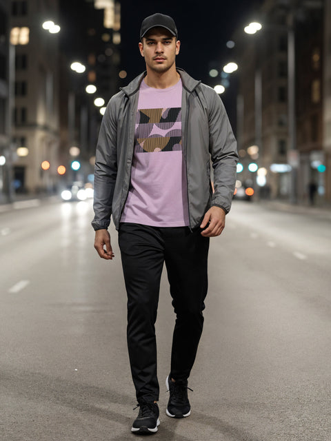 Adro Men’s Regular Fit T-Shirt – Abstract Camo Lines Design | 180 GSM Cotton Lycra Casual Half Sleeve Round Neck Graphic Tee