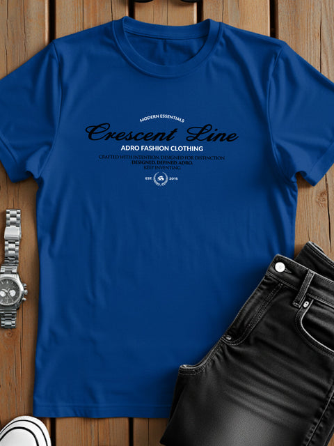 Adro Men’s Regular Fit T-Shirt – Crescent Line Classic Design | 180 GSM Cotton Lycra Soft Stretch Typography Tee