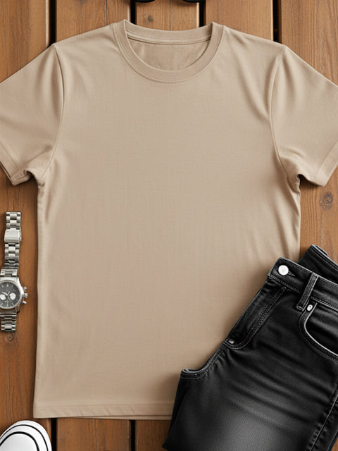 Adro Men’s Regular Fit T-Shirt | 180 GSM Cotton Lycra Premium Soft Fabric | Classic Round Neck Half Sleeve Tee