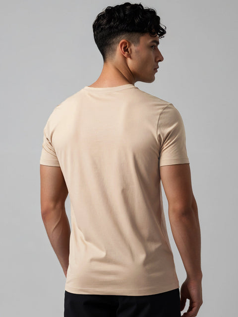 Adro Men’s Regular Fit T-Shirt – Minimal ADRO Text Design | 180 GSM Cotton Lycra Half Sleeve Round Neck Logo Tee