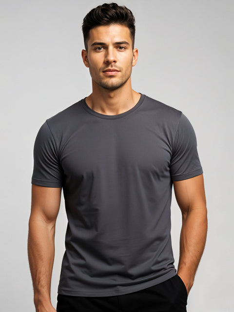 Adro Men’s Regular Fit T-Shirt | 180 GSM Cotton Lycra Premium Soft Fabric | Classic Round Neck Half Sleeve Tee