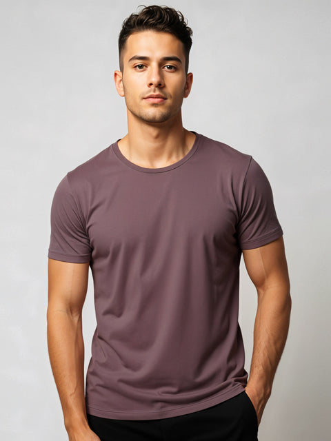 Adro Men’s Regular Fit T-Shirt | 180 GSM Cotton Lycra Premium Soft Fabric | Classic Round Neck Half Sleeve Tee