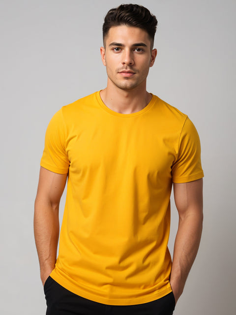 ADRO Men's Cotton Plain T-Shirt