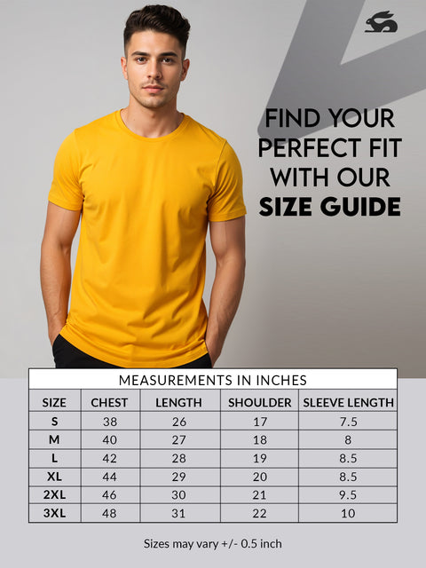ADRO Men's Cotton Plain T-Shirt