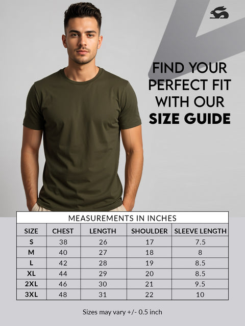 ADRO Men's Cotton Plain T-Shirt